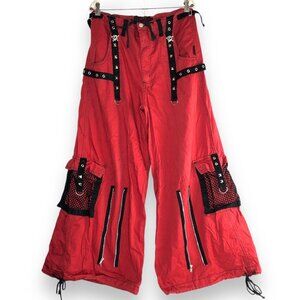 Tripp NYC Y2K Baggy Bondage Red Pants L Goth Skate Grunge Punk Rocker Festival